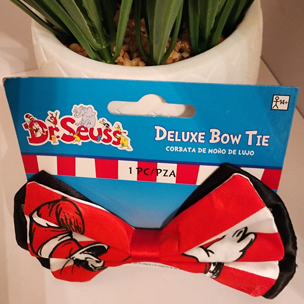 Dr. Seuss Vibrant Red and Black Bow Tie